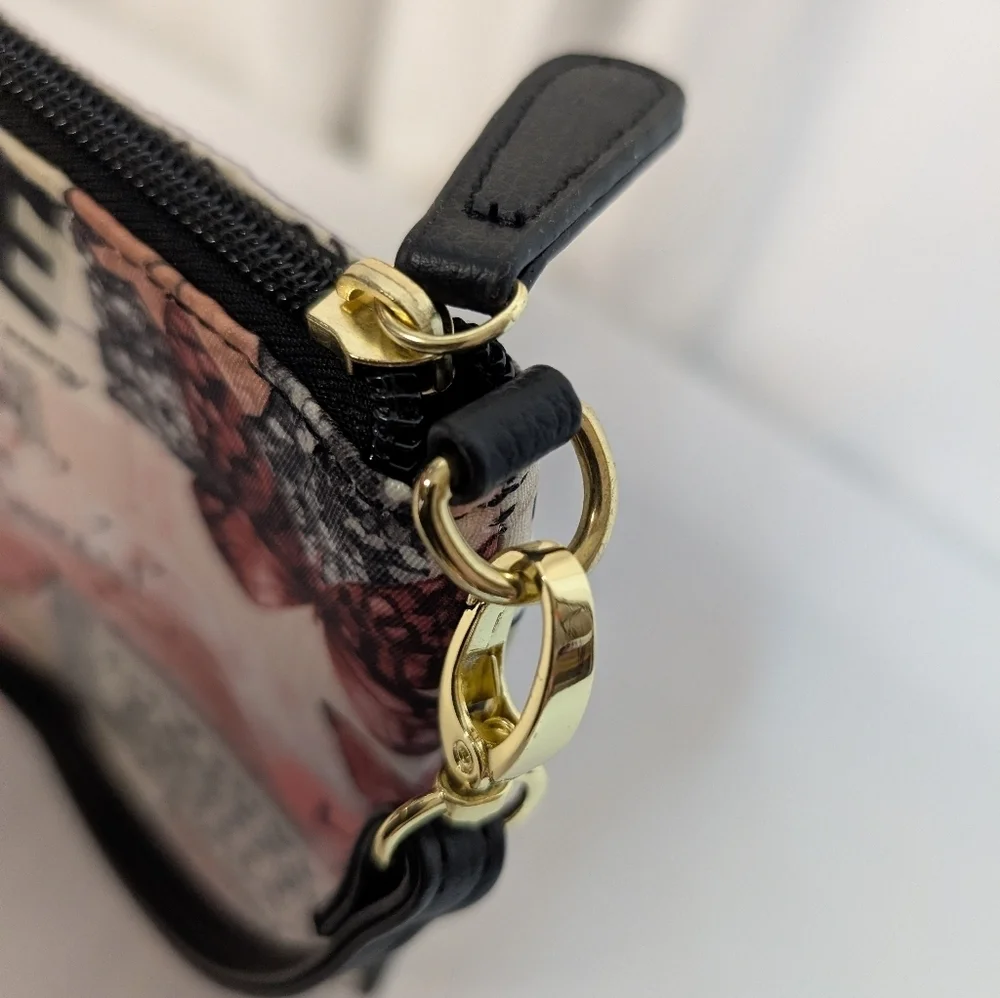 Betsey Johnson Floral Butterfly Love She Just Shines Bag / Pouch EUC